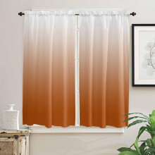Orange Ombre Fall Curtains Rod Pocket 2 Panels 42x63 inch