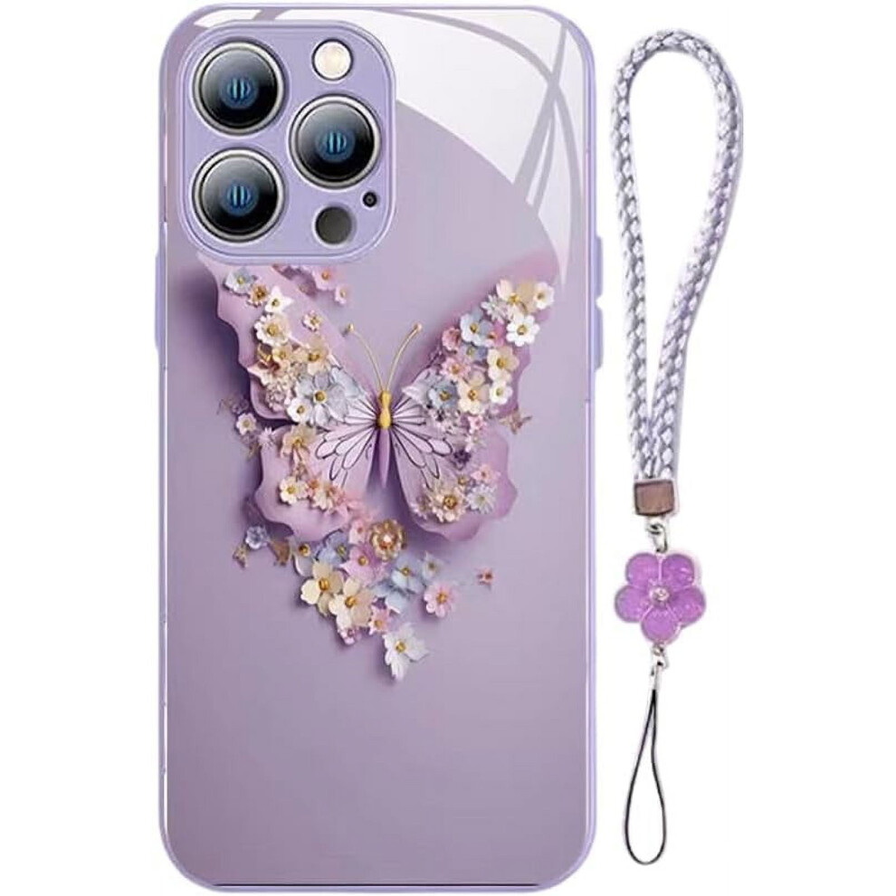 Butterfly Phone Case Tempered Glass Lavender For Iphone 11 Purple 959110458532