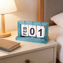 Træ, evighedskalender, stående, flip-design