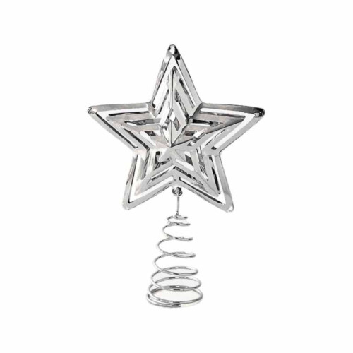 Mini Metal Rustic Christmas Tree Topper 7 inch