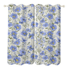 Floral Watercolor Blackout Curtains Grommet Thermal