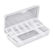 Portable fishing lure box with two-layer dividers