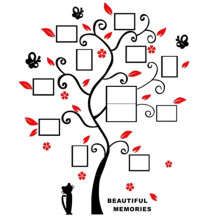 3D DIY Photo Frame Tree Wall Sticker PVC Kitten Design Small