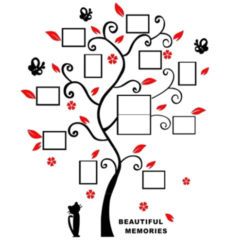 3D DIY Photo Frame Tree Wall Sticker PVC Kitten Design Small