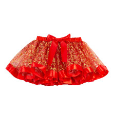 Kids Girls Christmas Tutu Skirt Red Festive Design