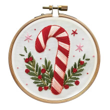 Christmas Embroidery Kit Adult Beginner Candy Cane