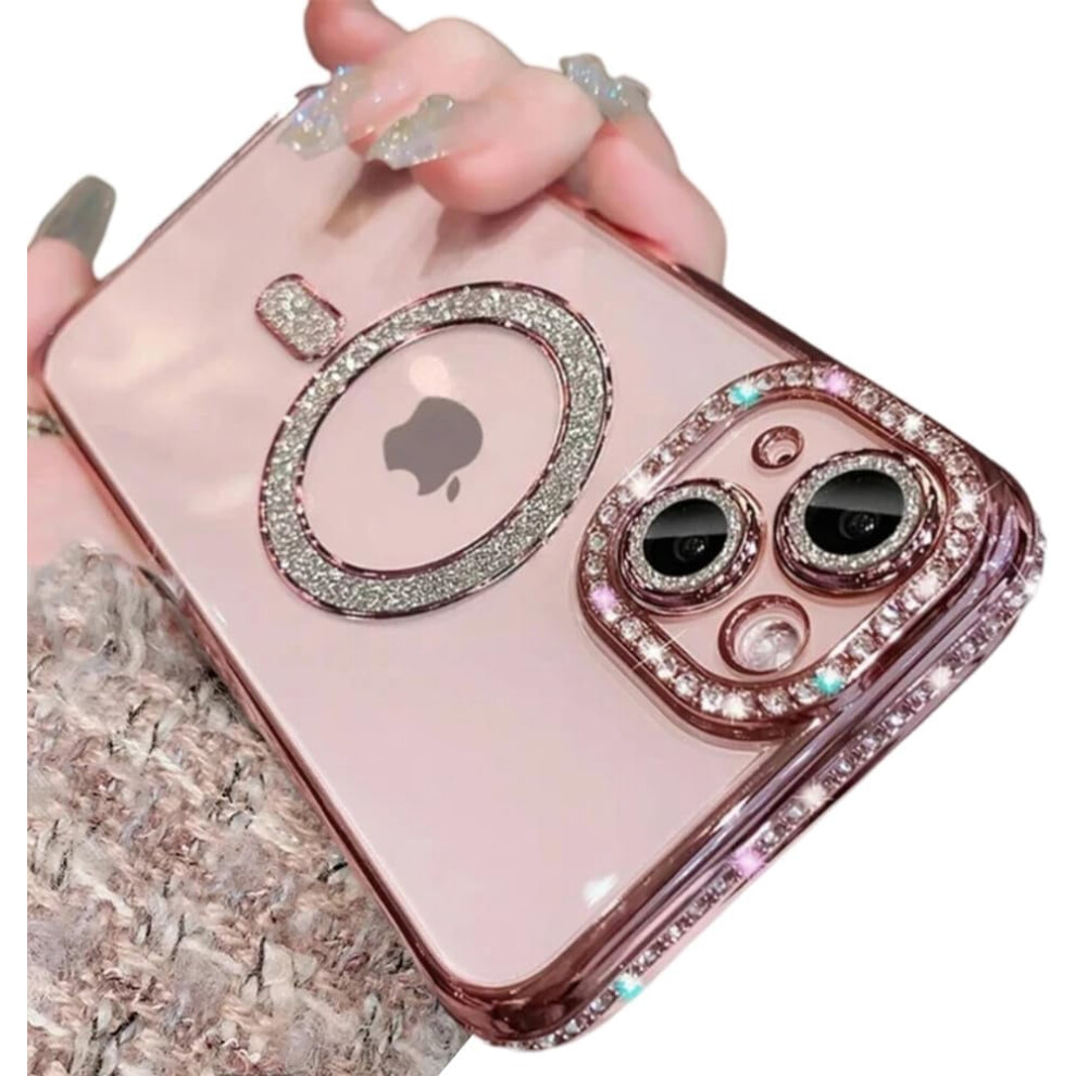 Iphone 13 Pro Max Glitter Diamond Electroplated Case Pink 9023022225566