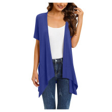 Women's Lightweight Short Sleeve Open Front Cardigan Blue