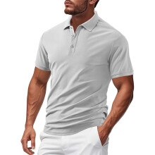 Tricou polo bărbătesc din bumbac piqué cu mânecă scurtă și 3 nasturi
