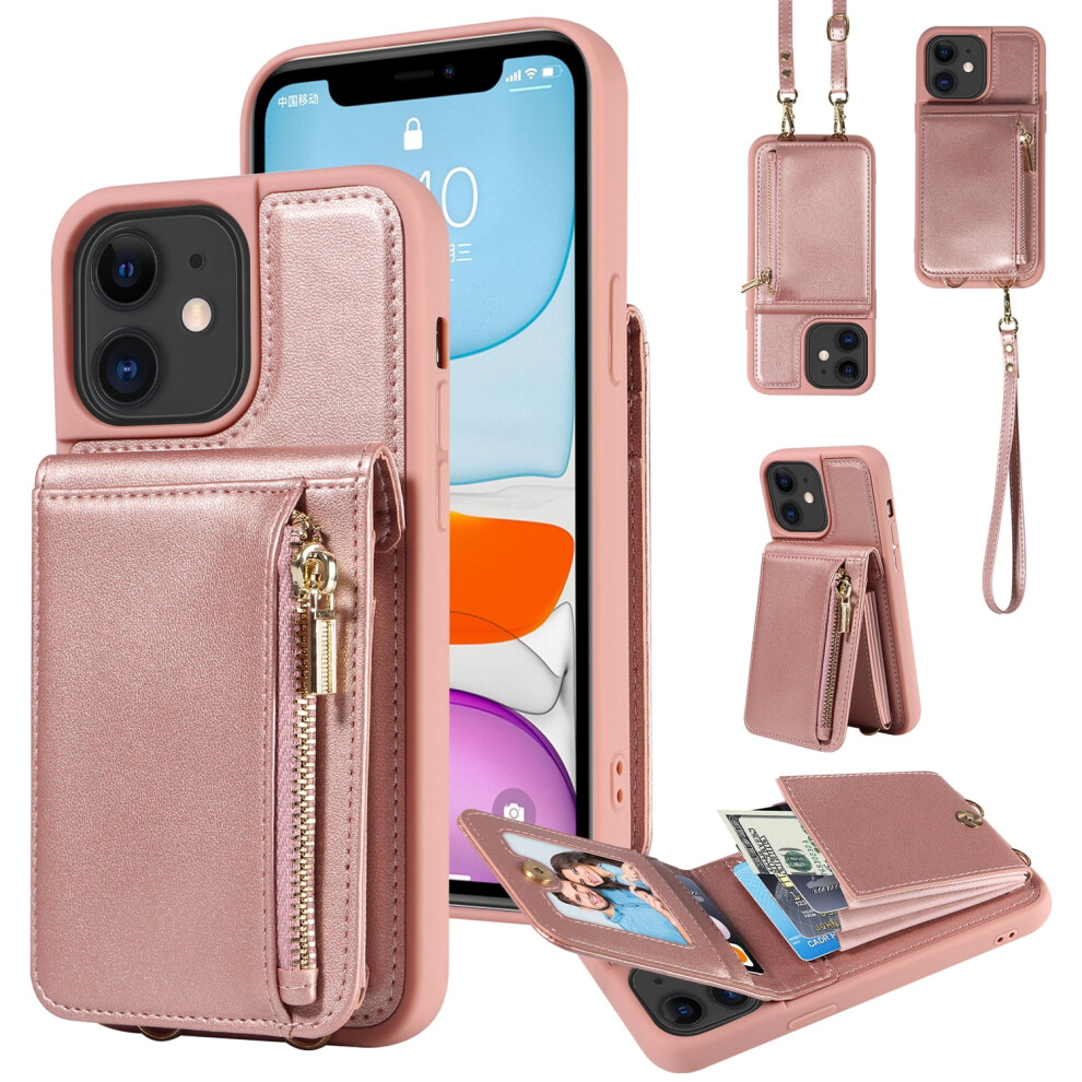 Iphone 11 Rose Crossbody Wallet Case With Flip Gold 9178400856358