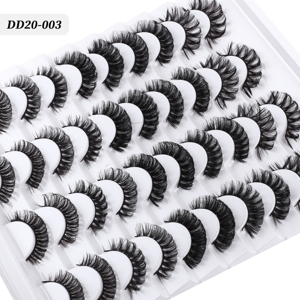 Russian Curl False Eyelashes Thick 20 Pairs