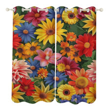 Floral Flower Window Curtains Blackout Thermal Insulated