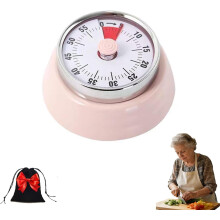 Mechanical Kitchen Timer with Magnetic Base and Easy-Read
