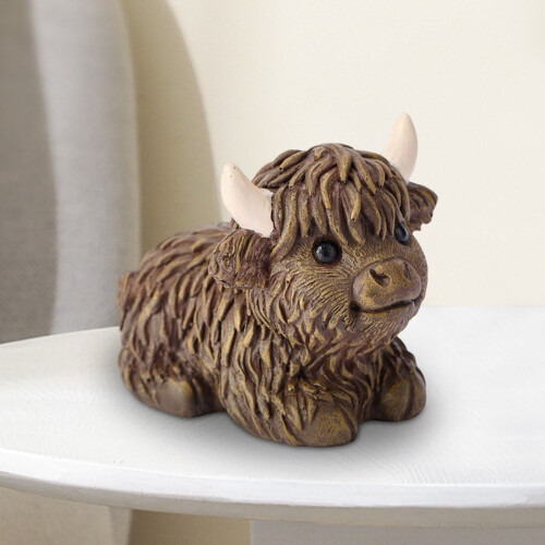Scottish Highland Cow Resin Statue Desktop Decor4Colors