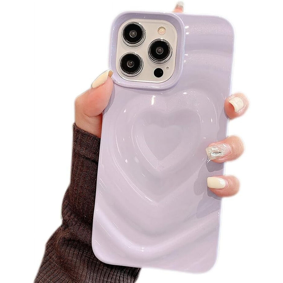 Iphone 16 Pro Case Water Ripple Love Heart Shockproof Purple 902370164606