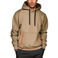 Sweat à capuche homme uni avec fermeture éclair