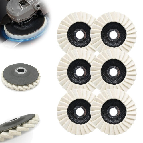 Wool Felt Flap Polishing Discs 4.5 in 6 pcs