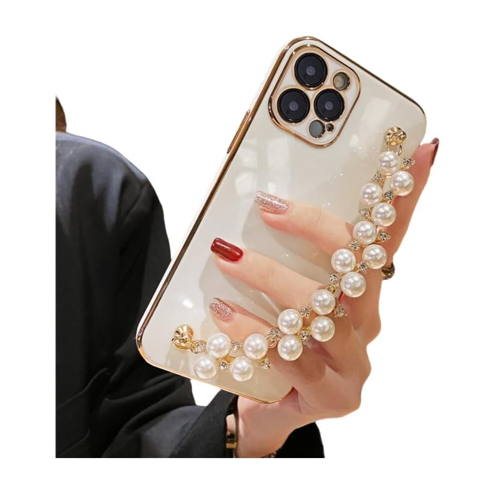 Electroplating Beads Bracelet Phone Case For Iphone White 9336866094329