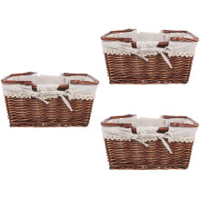 Panier en osier pour pique-nique en extérieur (3 pièces) - Fruits et légumes