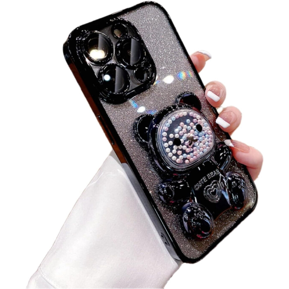 Glitter Bead Bear Phone Case Silicone Stand Iphone 14ÂSe 902370166433