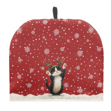 Housse de théière motif chat flocon de neige, compatible avec la plupart des bouilloires (1 pièce)