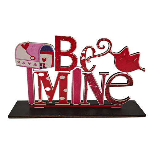 Valentine's Day wooden table decorations rustic 1 set