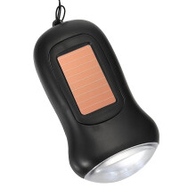 Tragbare Überlebenstaschenlampe mit Handkurbel, schwarzer Kunststoff, 1 Stück