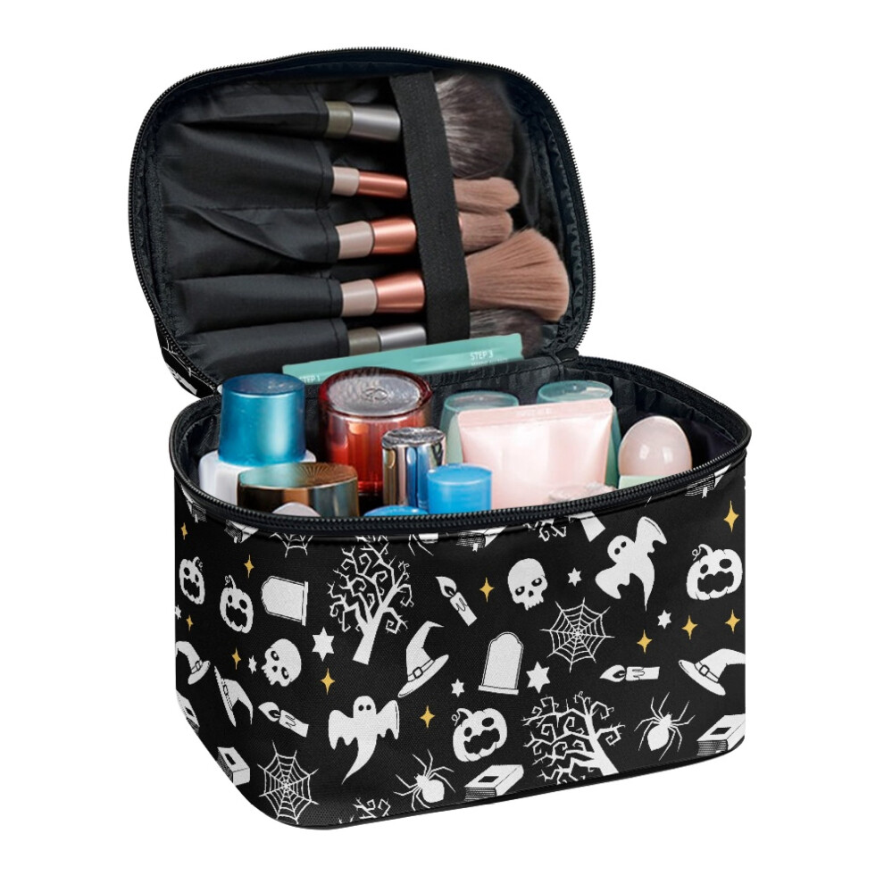 Halloween Makeup Bag Double Layer 8.86 x 6.5 x 5.9 Inches