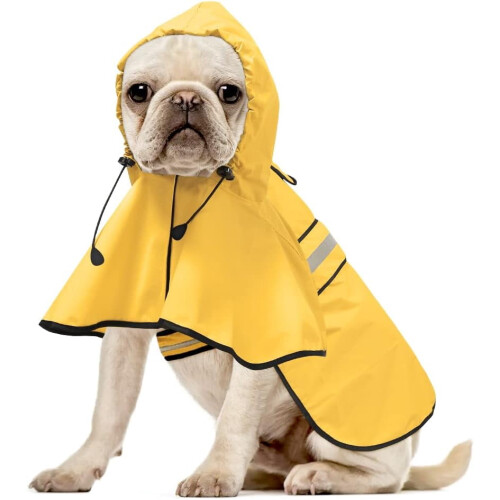 Impermeabile per cani, riflettente, con cappuccio regolabile.