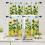 Σετ κουρτινών κουζίνας Sunflower Garden με σκελετό και βέργα 36 τεμαχίων 1