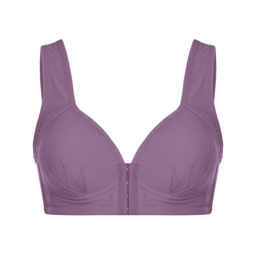 Wire-Free Front-Closure Push-Up Bra with Thick Straps 1