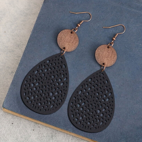 Geometric Drop Earrings Lightweight Red for Women 1
