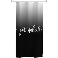 Get Naked Duschvorhang Schwarz Weiß 72x72 Zoll Maschinenwaschbar