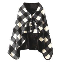 Fleece Wearable Blanket for Women Sleeveless Cape Wrap