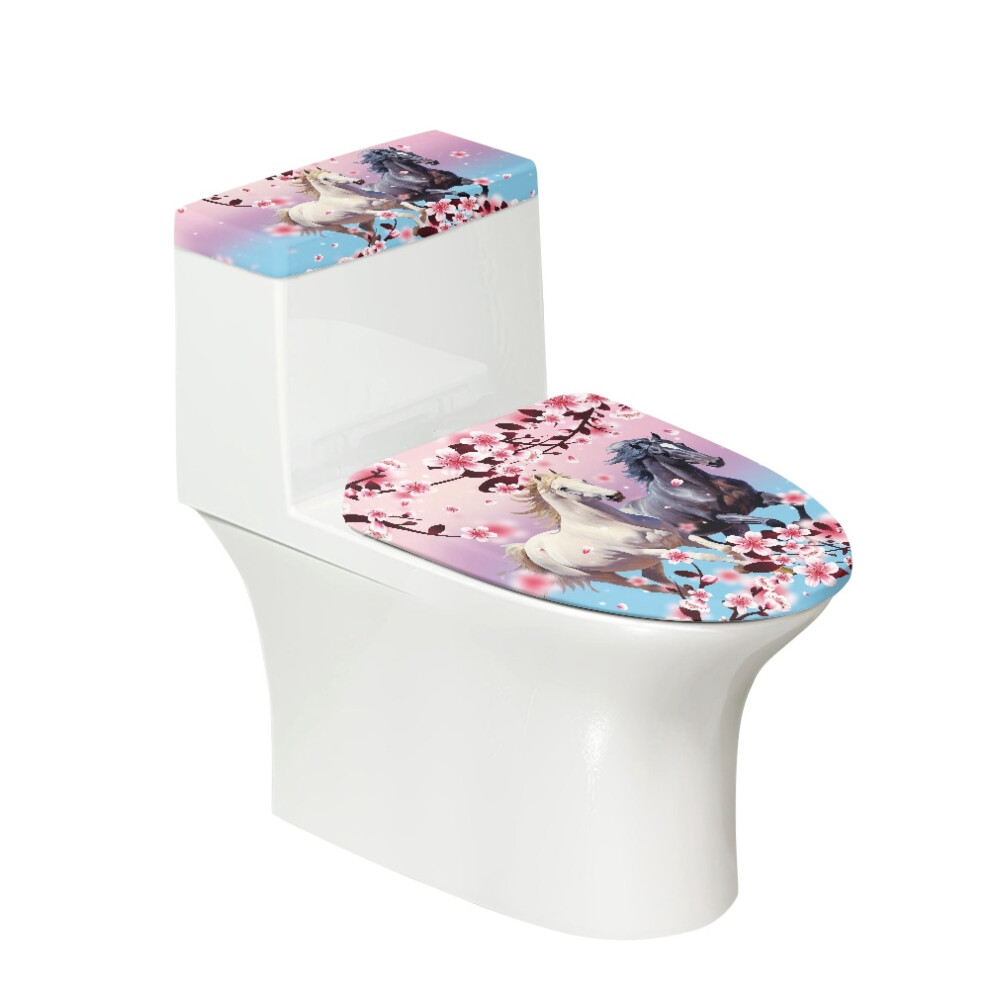 Cherry Blossom Horse Toilet Lid And Tank Cover Set 2 9023022316332