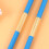 KALLORY blue wooden drum brushes 1 pair 8