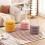 Vanity Stool Lambswool Fabric Padded Seat Ottoman 6