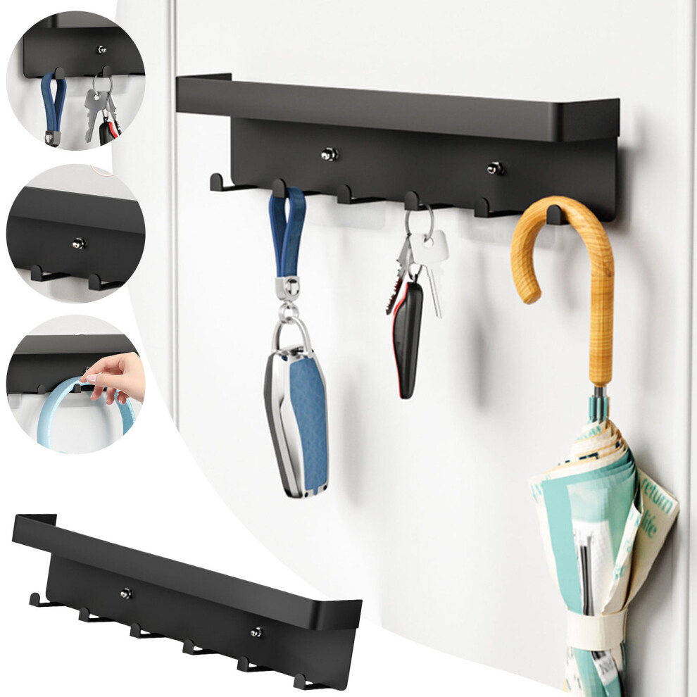 Key Hanging Rack With Tray 6 Hooks Carbon Steel 25X6x4.5cm 9152228987708