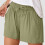 Women's Linen Blend High Waisted Drawstring Shorts 4 Inch 5