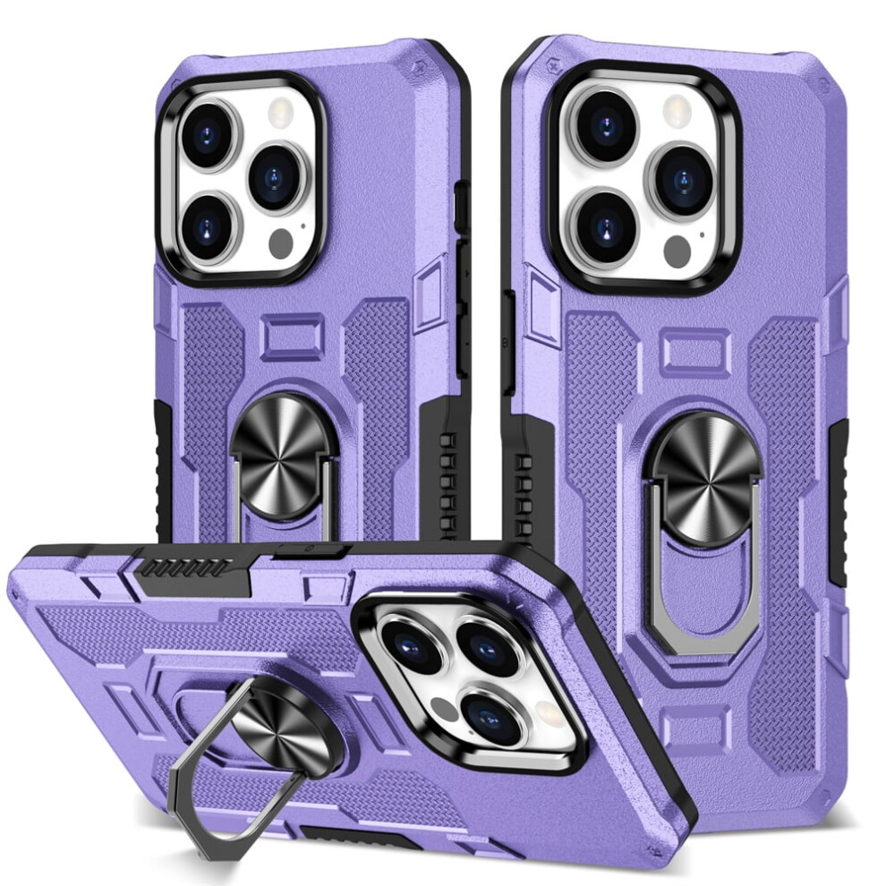 Iphone 14 Pro Rugged Defender Case With Ring Holder Purple 941196054098
