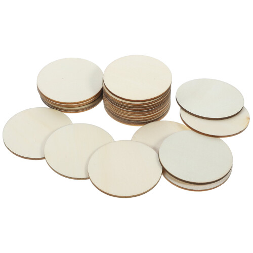 Wooden Discs 6cm Round Unfinished 50pcs 2