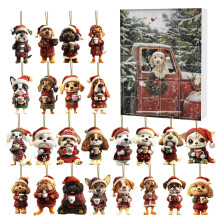 2025 Pet Dog Advent Calendar – 24 Acrylic Tree Ornaments