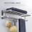 Porte-serviettes de bain mural double couche avec 4 crochets 5