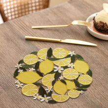 Lemon Embroidered Placemats Polyester 5-Pack