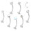 Floating Belly Button Rings Set 7PCS Surgical Steel 12mm 1