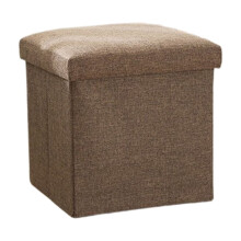 Coffee-Colored Foldable Storage Stool Home Decor Durable