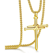 Men's Stainless Steel Cross Pendant Necklace 24 Inch