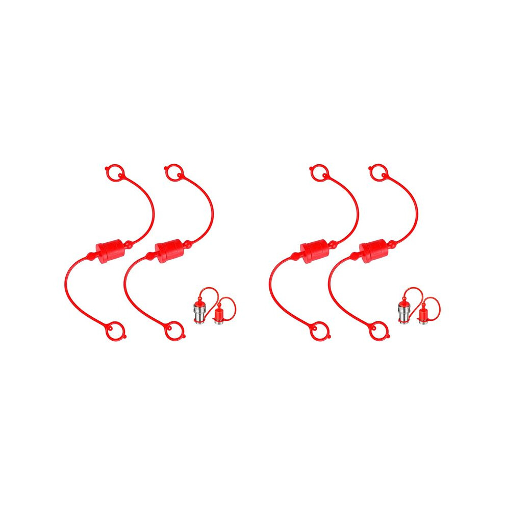 4X Iso-A 3/4 Hydraulic Quick Coupler Male Dust Cap And Female Plug Cover, Fits Hydraulic Quick Disconnects Coupler 6032923222508