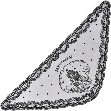 Floral lace triangle veil embroidered wedding shawl