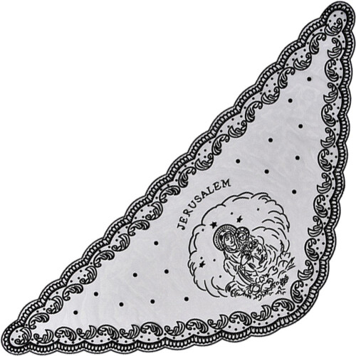 Floral lace triangle veil embroidered wedding shawl